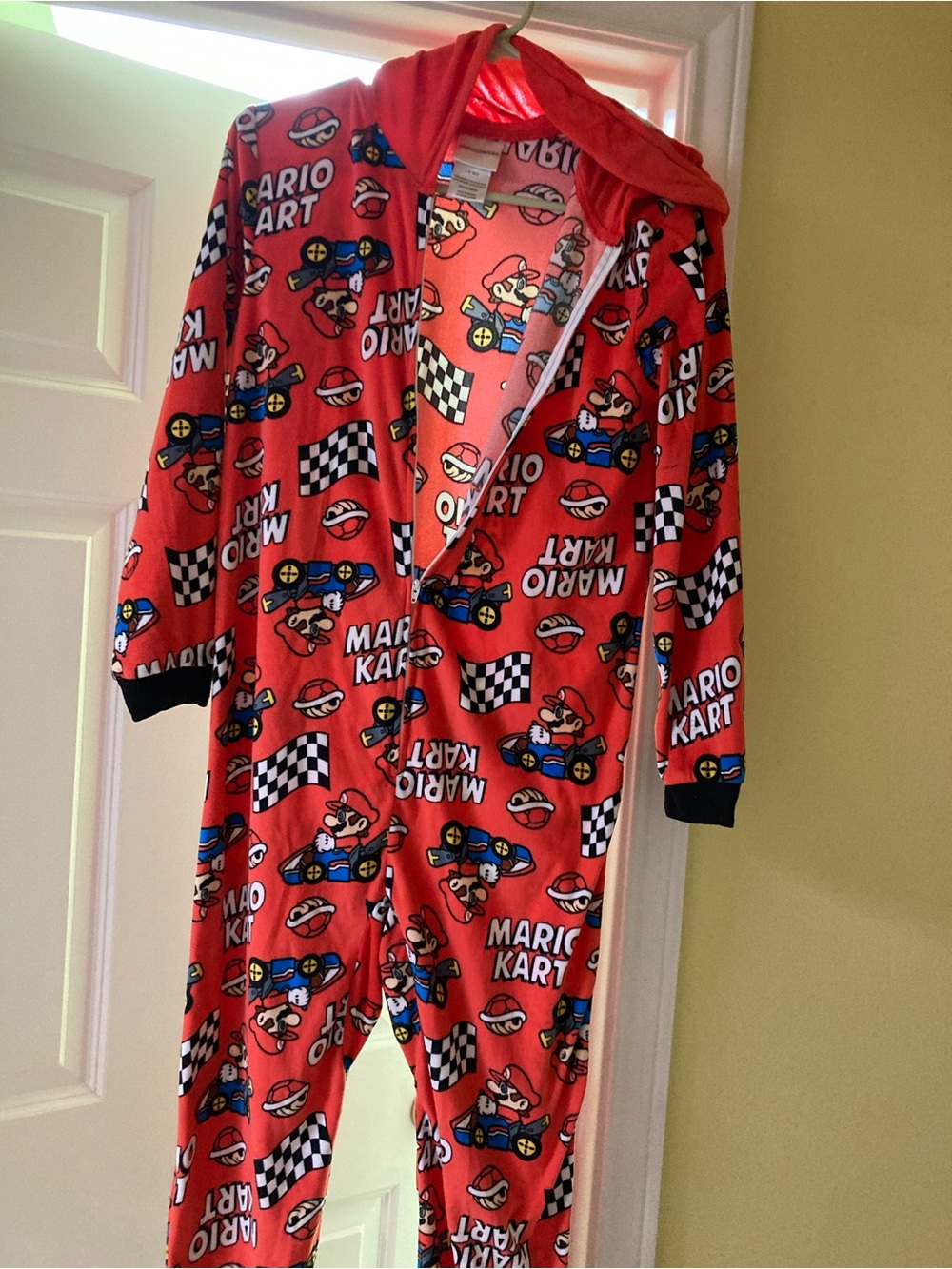 Mario Kart Red Kids Hooded Pajama One-Piece